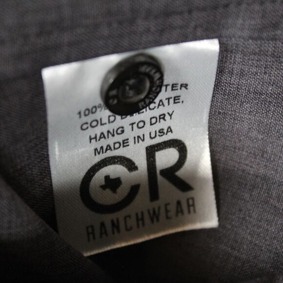 CR RanchWear Shirt Mens Small Gray Button Up Western Work Wear Made In USA - Picture 7 of 7